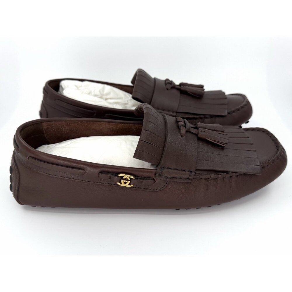 Gucci Shoes Mens Driver Interlocking G Logo Leather Moccasins Italy US Size 12 - Picture 1 of 16